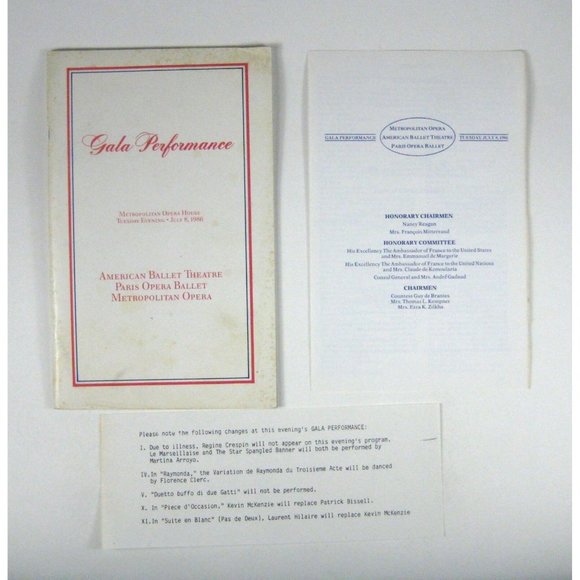 American Ballet Theatre Stagebill 1986 Gala Performance Metropolitan Opera House - Picture 1 of 11